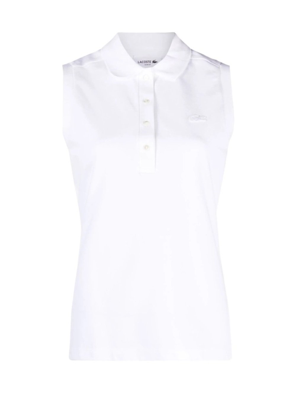 Lacoste Sleeveless Cotton Slim Fit Polo in White
